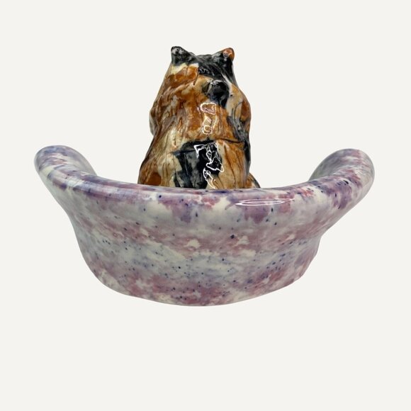 Cat on Couch Figurine Doreen Pickard Signed Ceramic UK Pottery - Picture 6 of 9